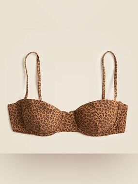 J. Crew balconette underwire bikini top in leopard